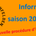 Informations inscriptions 2020-2021 pour les anciens membres