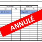 Annulation des entrainements à partir du 17 janvier